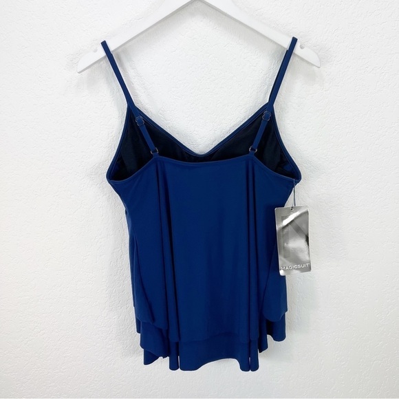 Magicsuit Blue Layered Tankini Swim Top Size 10 NWT - Picture 7 of 8